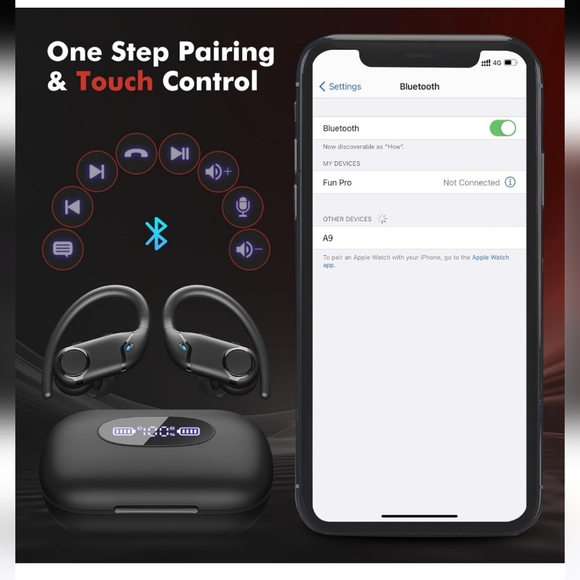 Catitru Wireless Earbuds Bluetooth Headphones 80 Hours Wireless Charging Case - Picture 2 of 10